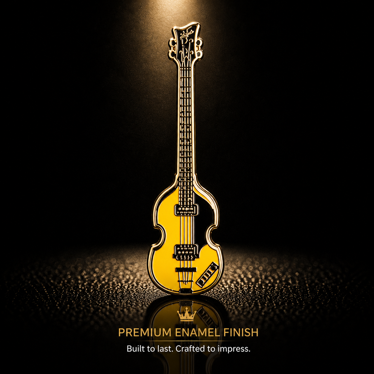Hofner Style Violin Bass Enamel Pin Badge