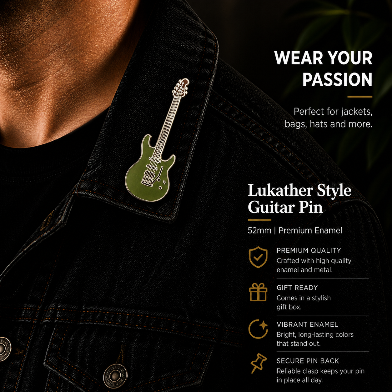 Lukather Style Guitar Enamel Pin Badge