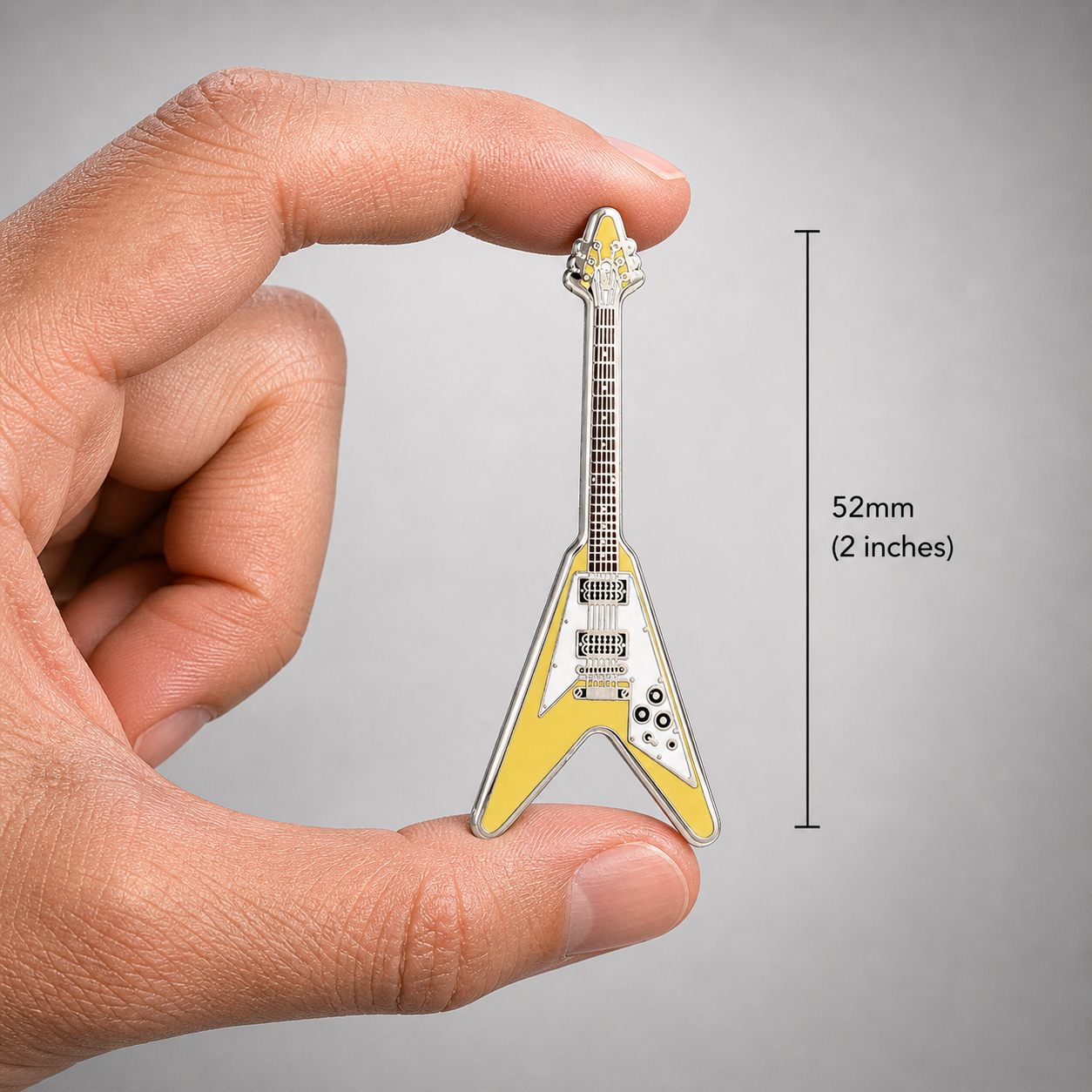 Flying V Style Guitar Enamel Pin Badge