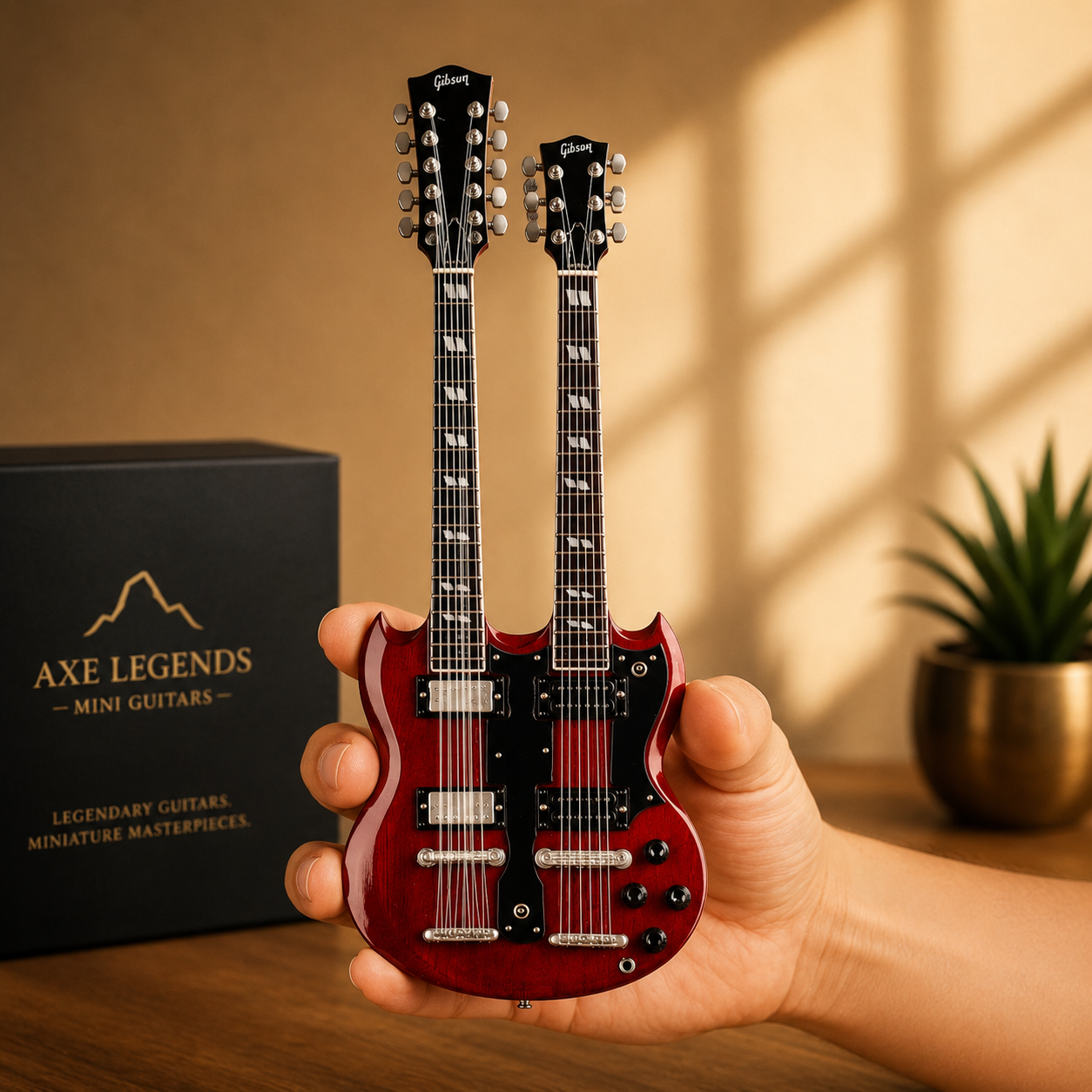 Axe Legends Mini Guitar - Jimmy Page Twin Neck Style Collector Model