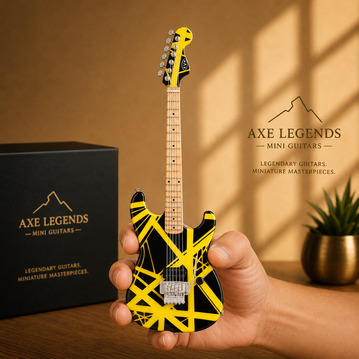 Axe Legends Mini Guitar - EVH Bumblebee Style Collector Model
