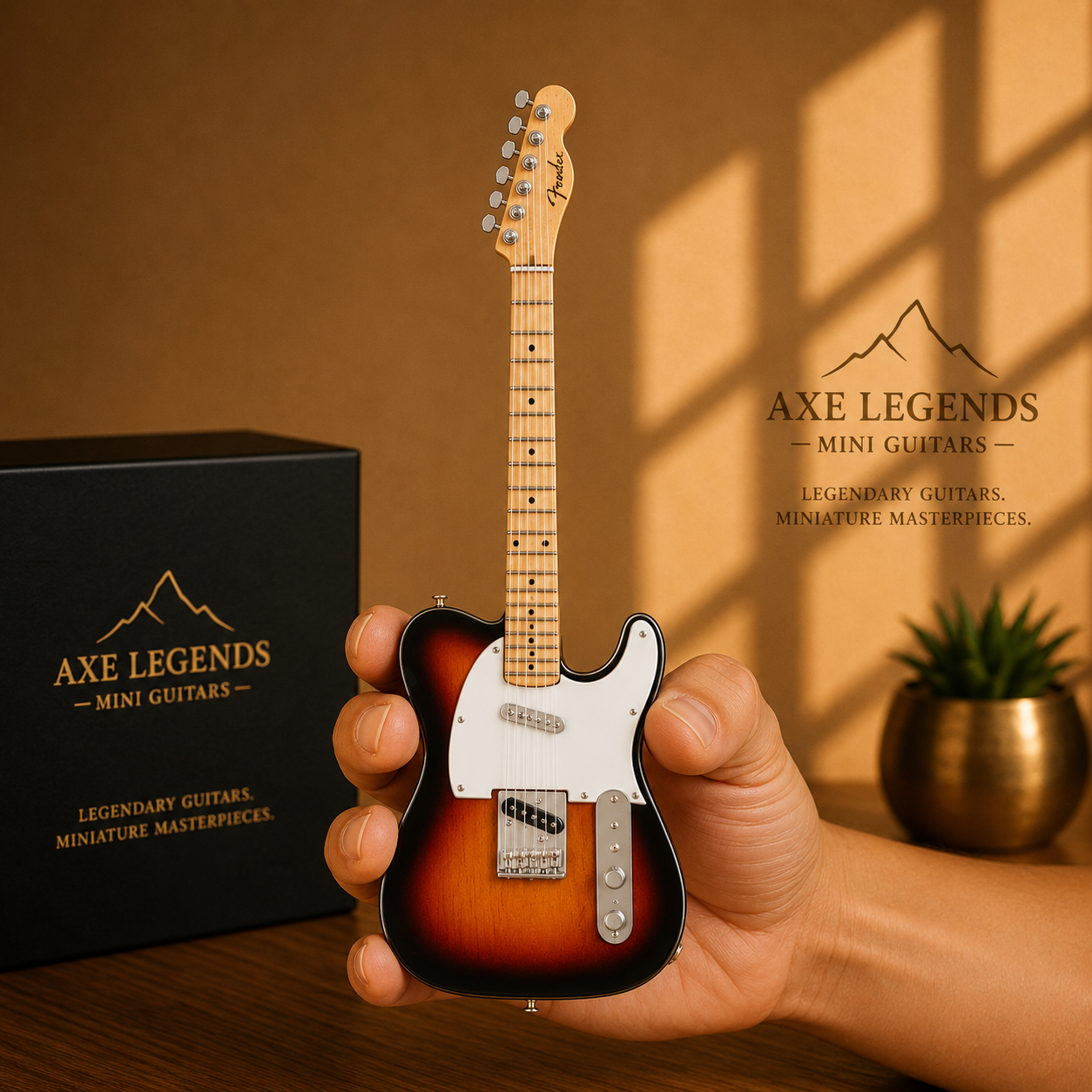 Axe Legends Mini Guitar - Sunburst Radiohead Style Collector Model