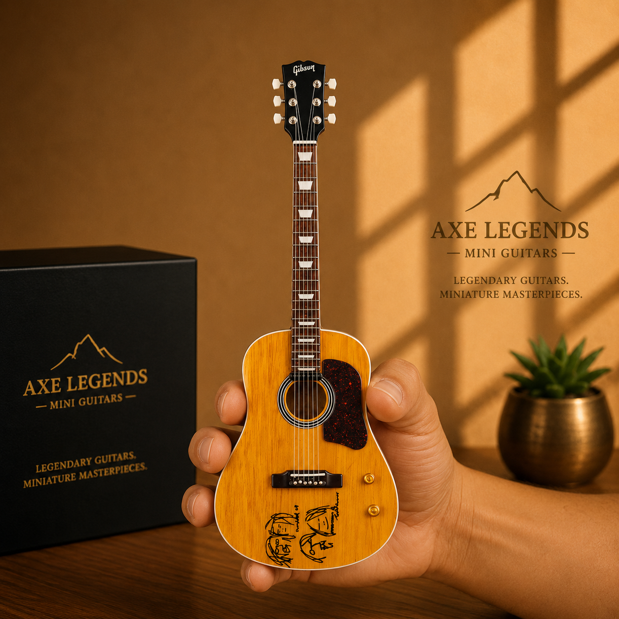 Axe Legends Mini Guitar - Beatles Acoustic Style Collector Model