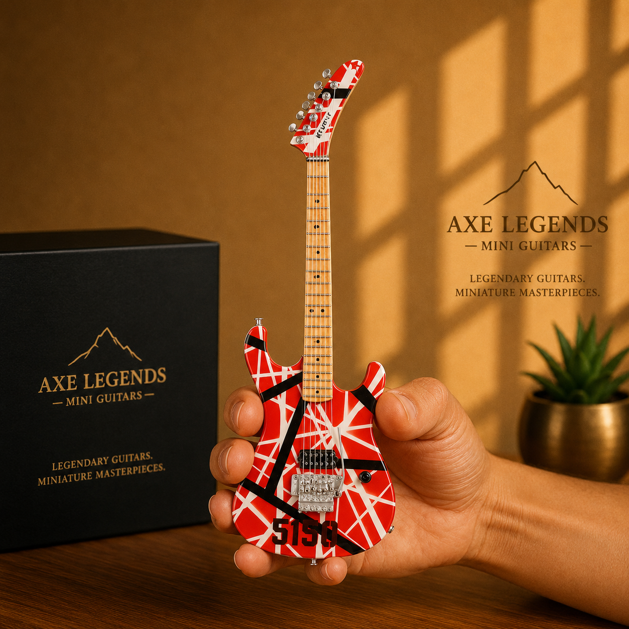 Axe Legends Mini Guitar - EVH Kramer Style Collector Model