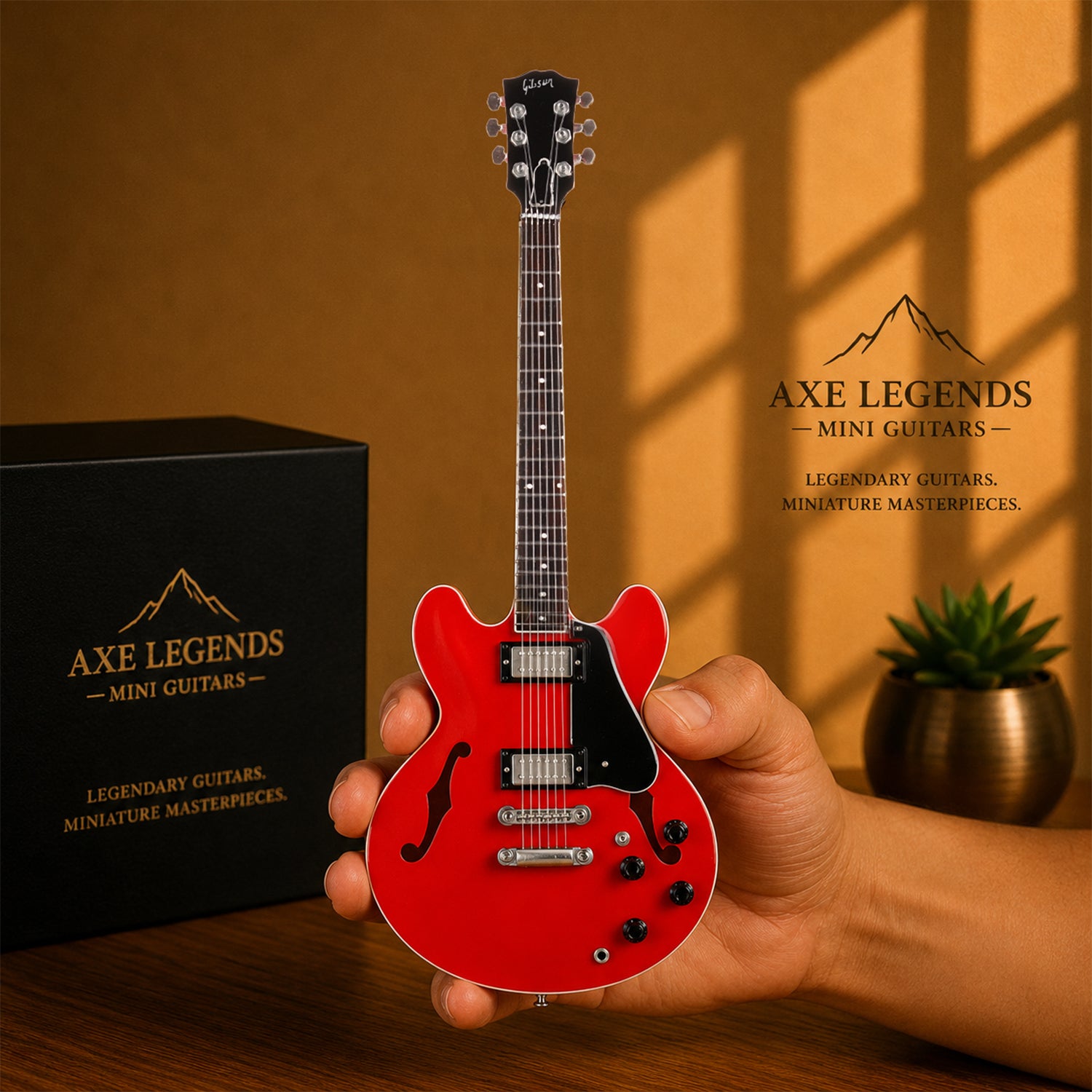 Axe Legends Mini Guitar - Red 335 Style Collector Model