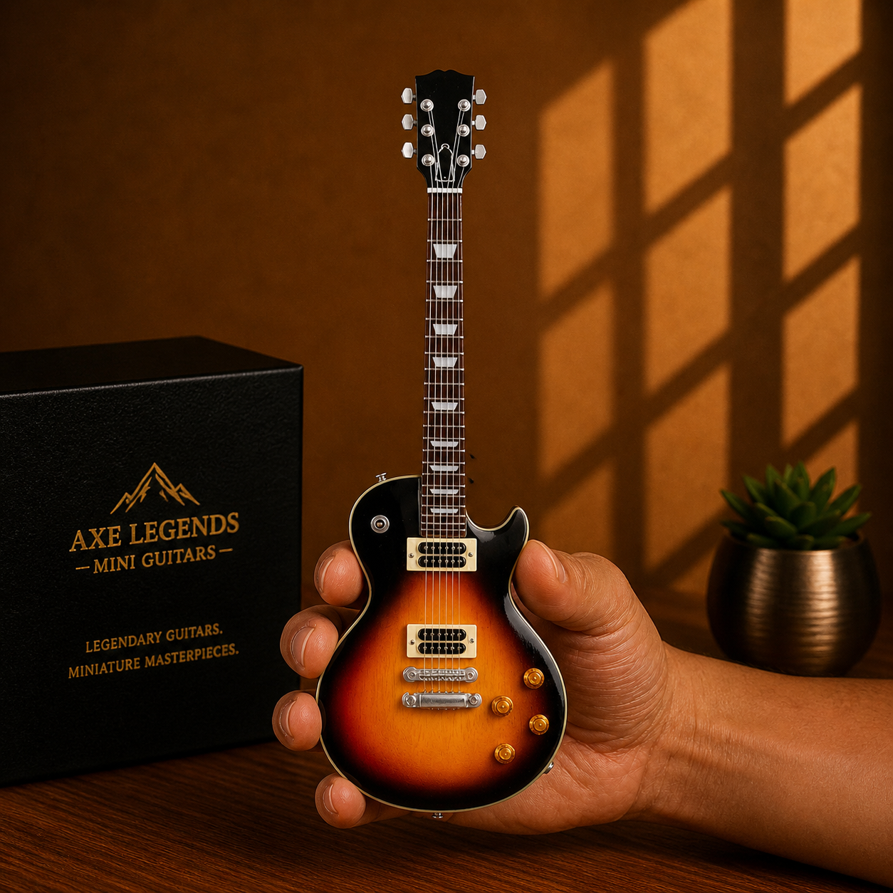 Axe Legends Mini Guitar - Sunburst LP Slash Style Collector Model