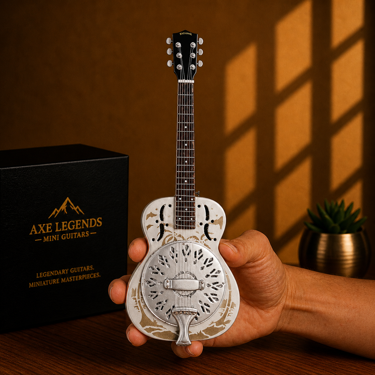Axe Legends Mini Guitar - Resonator Style Collector Model