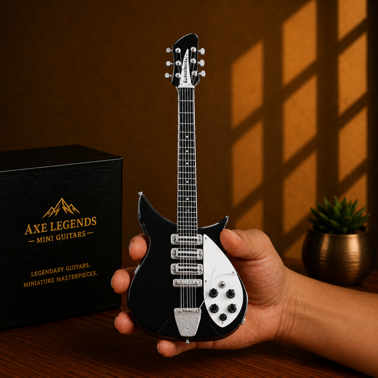 Axe Legends Mini Guitar - Beatles Rick 325 Style Collector Model