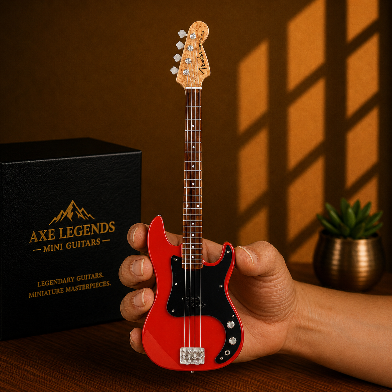 Axe Legends Mini Bass Guitar - John Deacon Precision Style Collector Model
