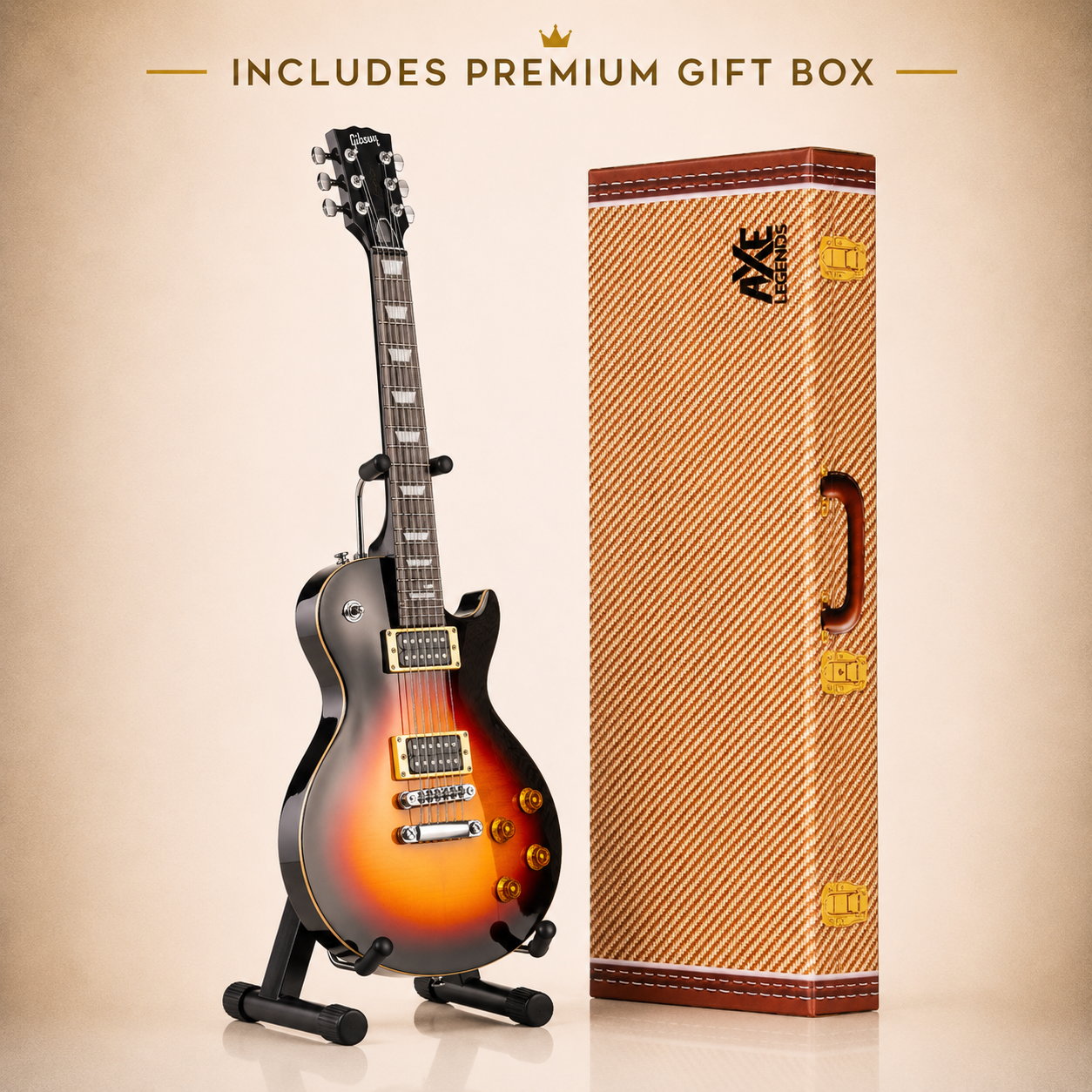 Axe Legends Mini Guitar - Sunburst LP Slash Style Collector Model