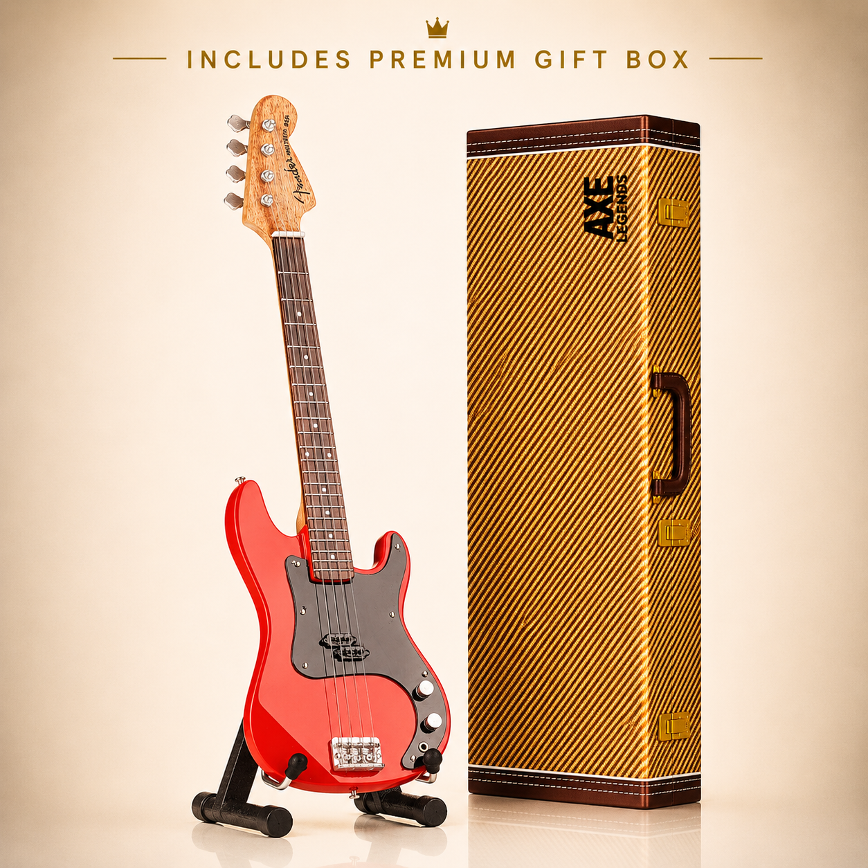 Axe Legends Mini Bass Guitar - John Deacon Precision Style Collector Model