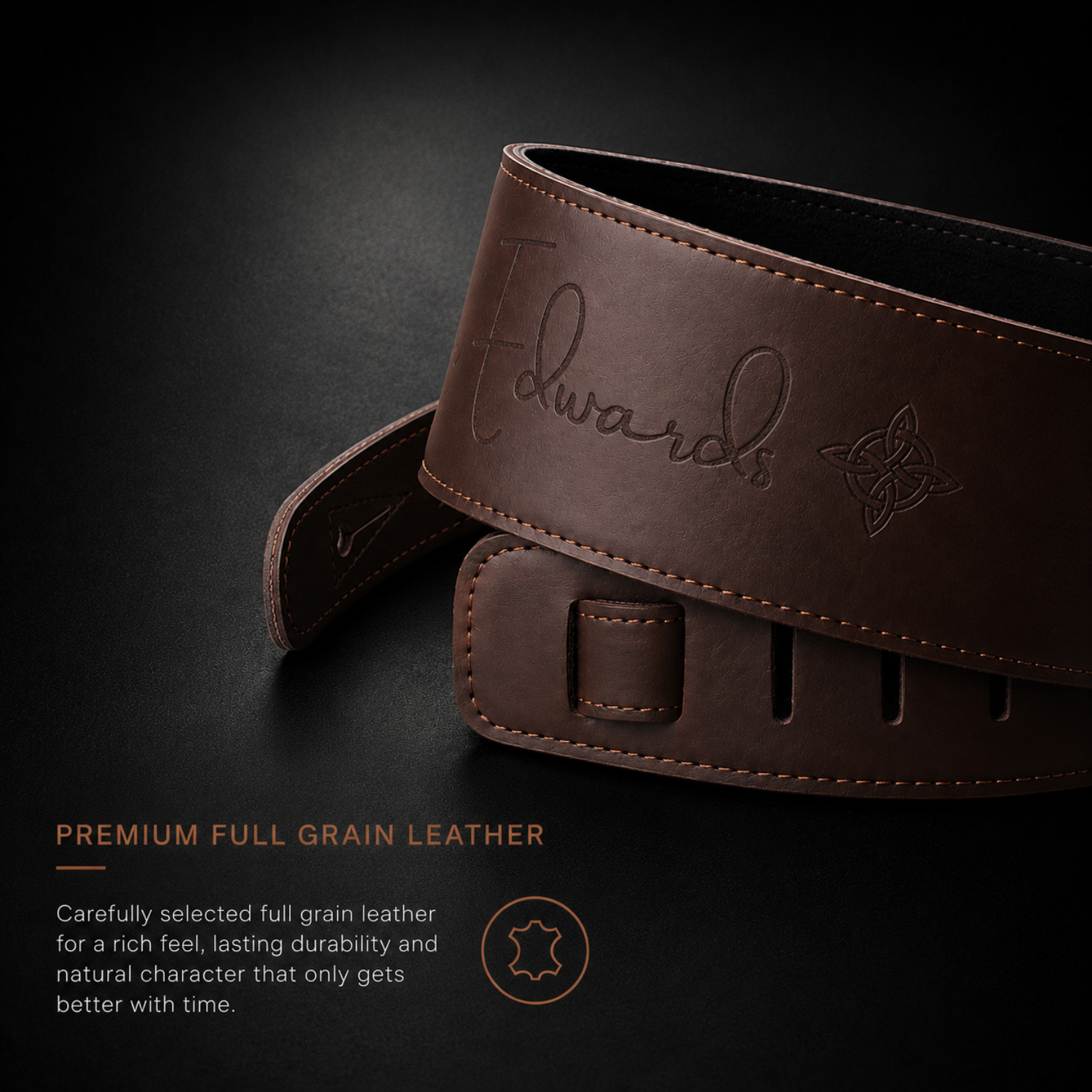 Personalised Dat Strap Wide Padded Leather Guitar Strap
