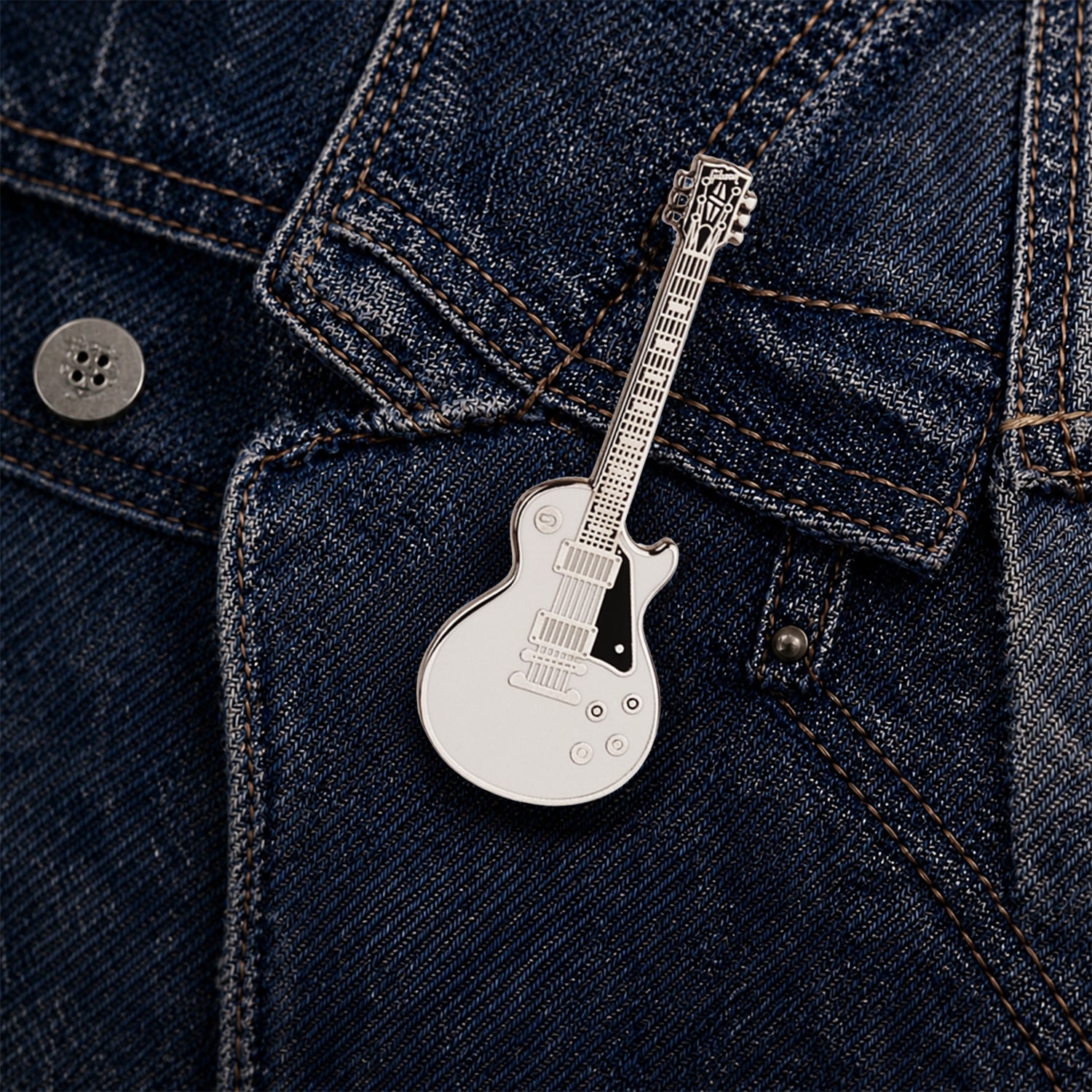 Les Paul Style Guitar Enamel Pin Badge