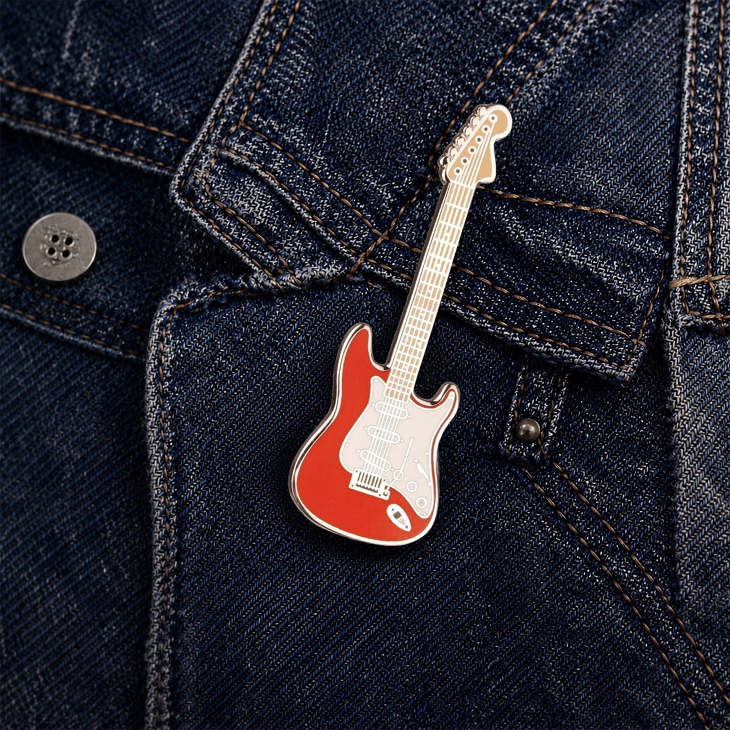 Eric Clapton Style Guitar Pin Badge – Enamel Collectible (52mm Gift Boxed)