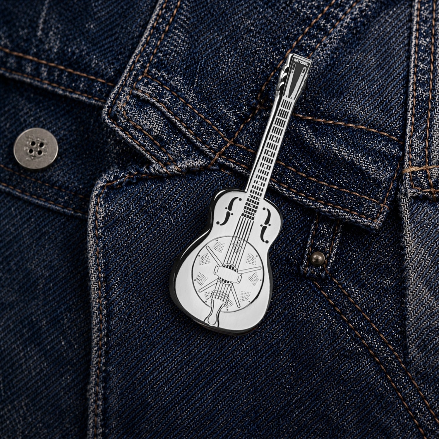 Resonator Guitar Enamel Pin Badge