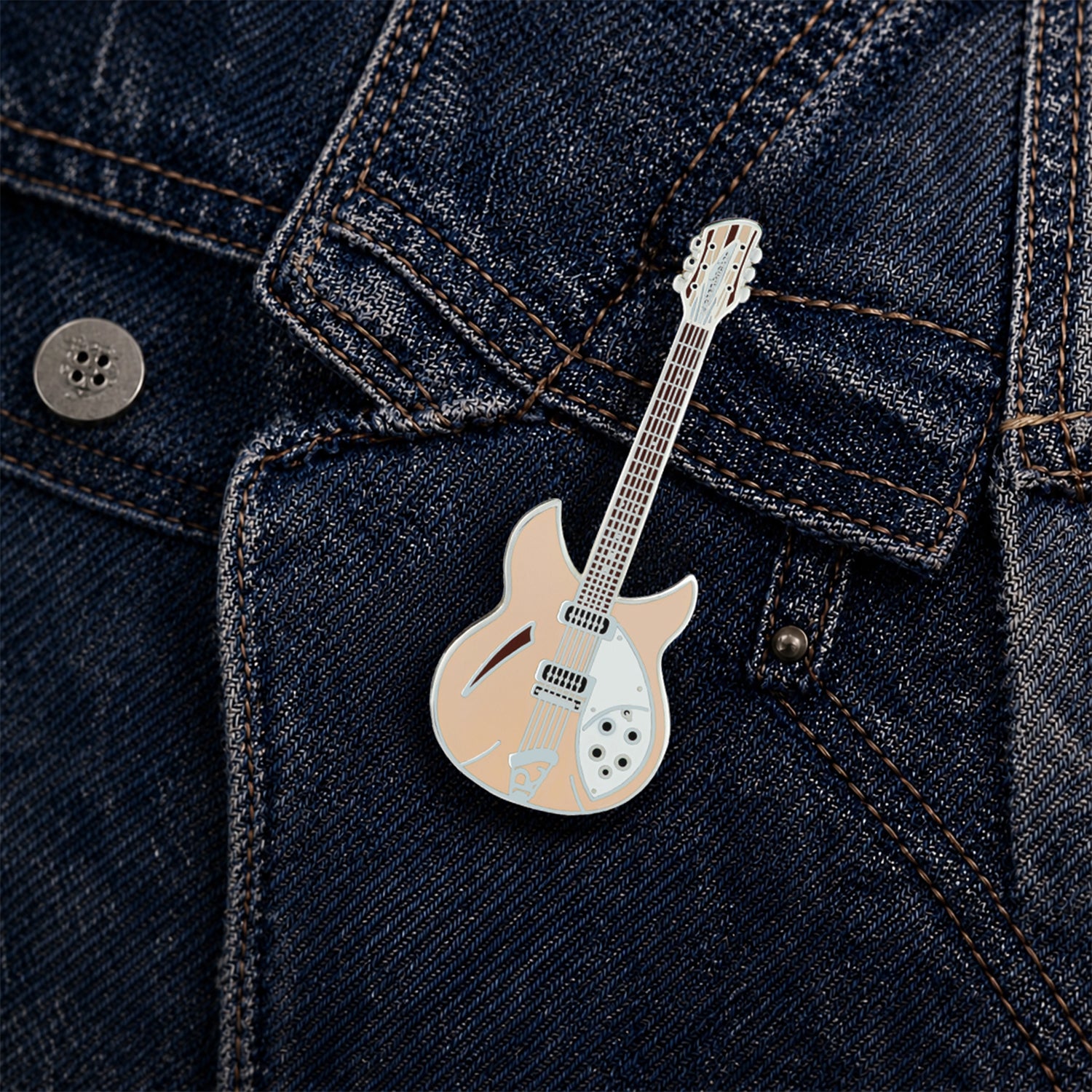 Rick 330 Style Guitar Enamel Pin Badge
