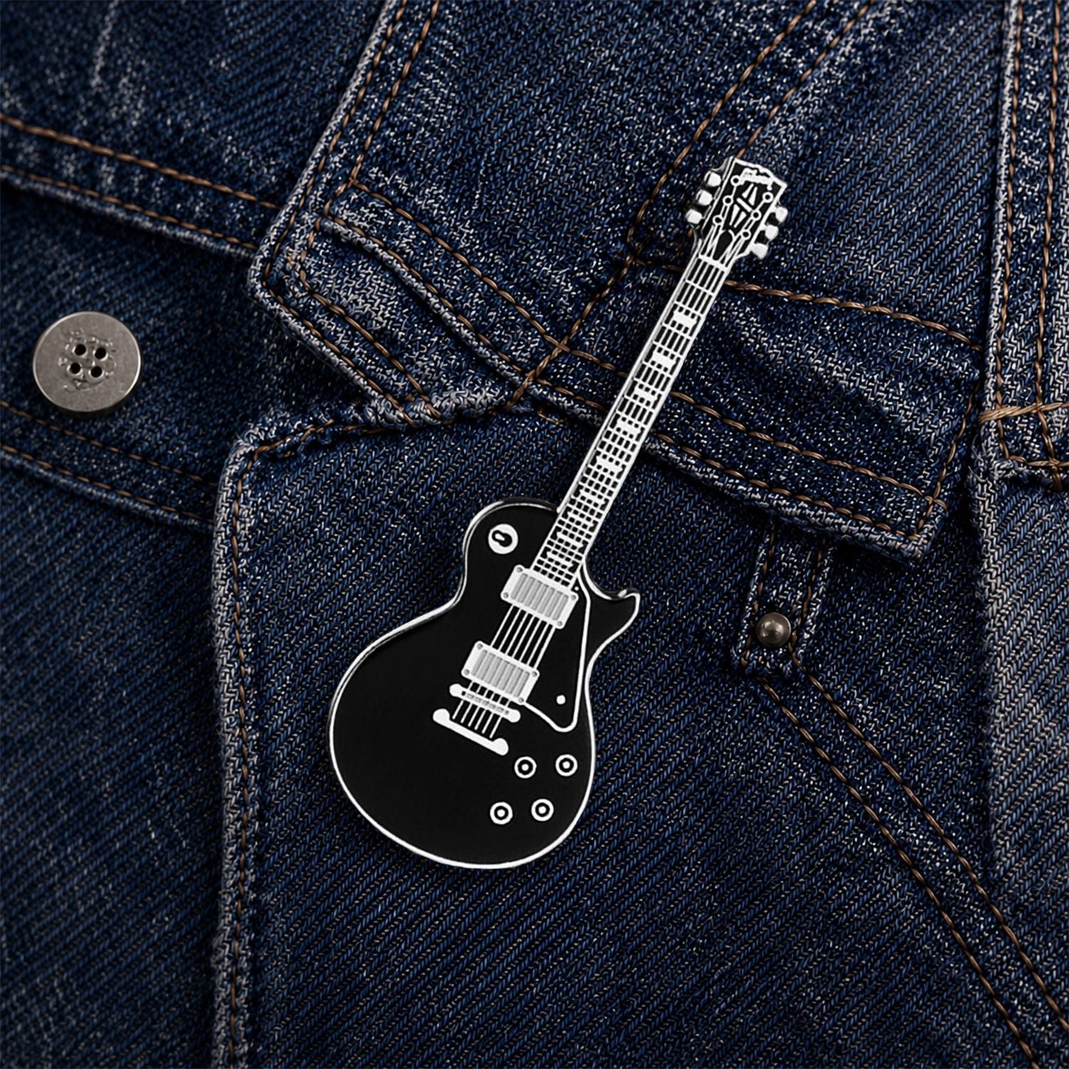 Les Paul Style Guitar Enamel Pin Badge