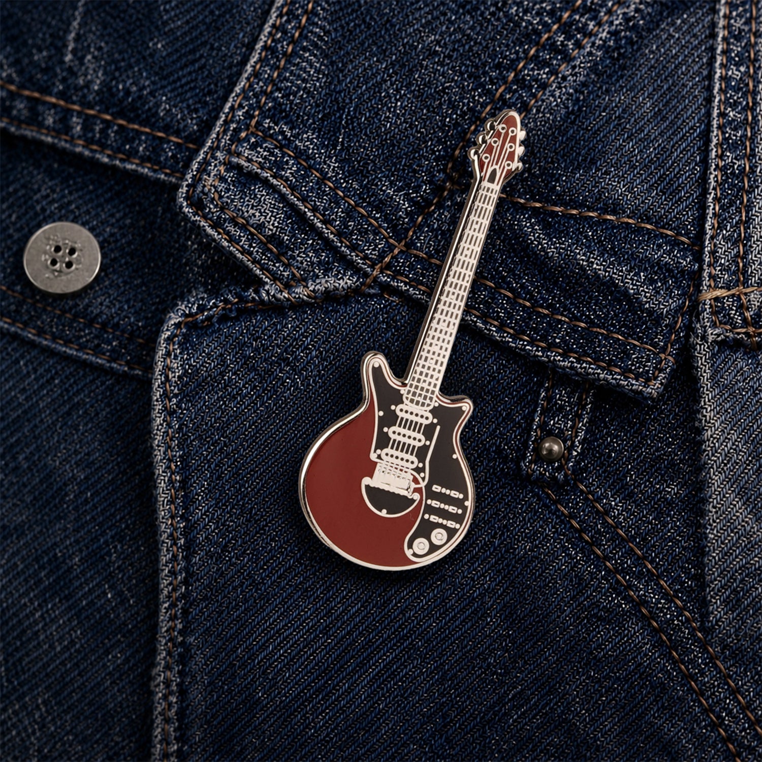 Brian May Style Guitar Enamel Pin Badge