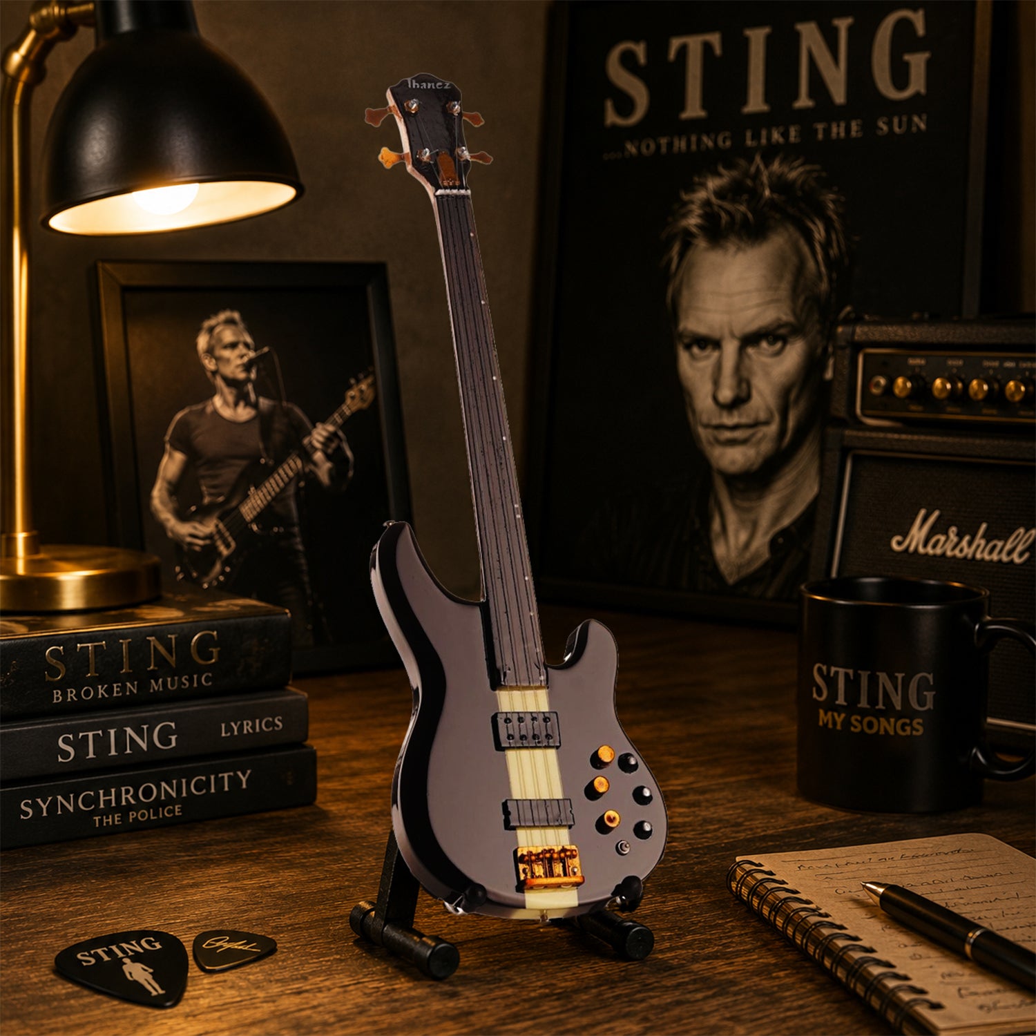 ベース Musician Stingley bass USA Axe Legends Mini Bass Guitar - Sting Bass Style Collector Model