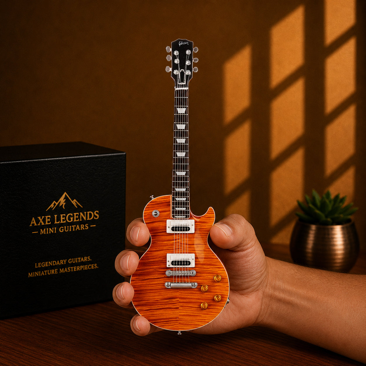 Axe Legends Mini Guitar - Tiger LP Style Collector Model