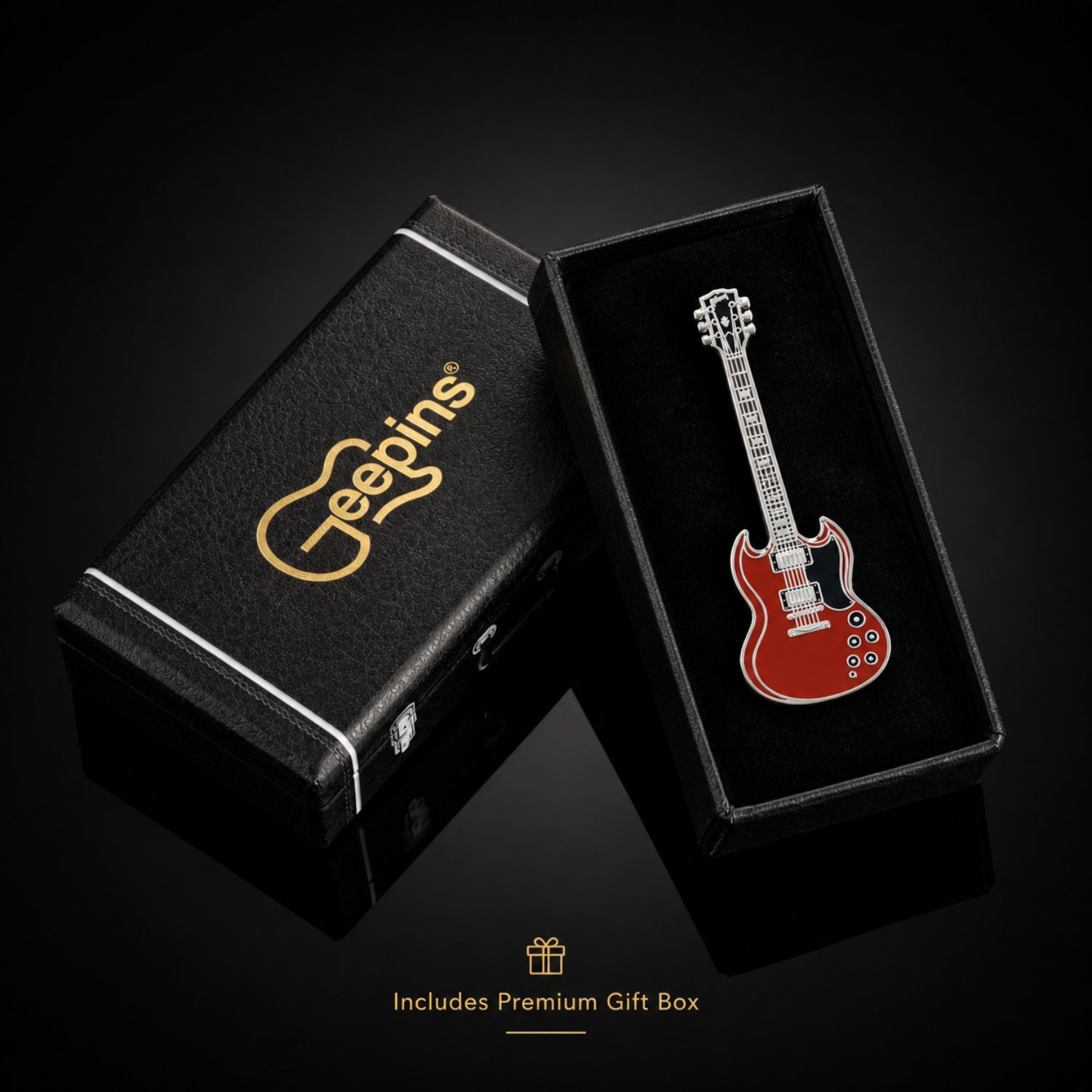 SG Style Guitar Enamel Pin Badge